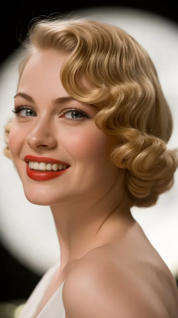 Old Hollywood Waves on Short Hair