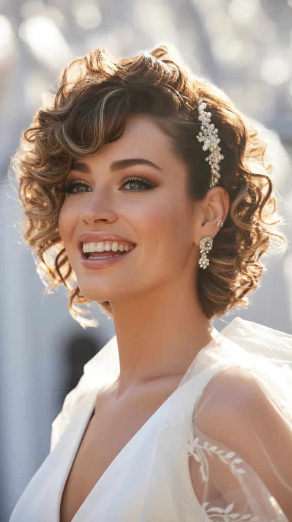 Asymmetrical Curly Short Hair