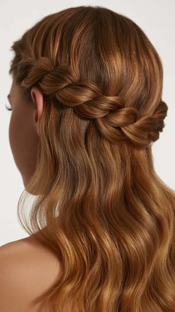  Half-Up Twisted Crown