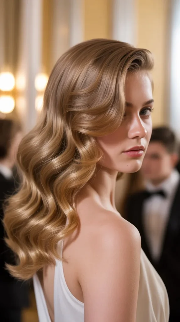 Side-Parted Loose Waves