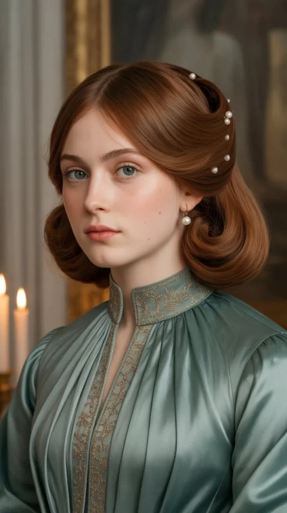 Regency-Inspired Half-Up Bob