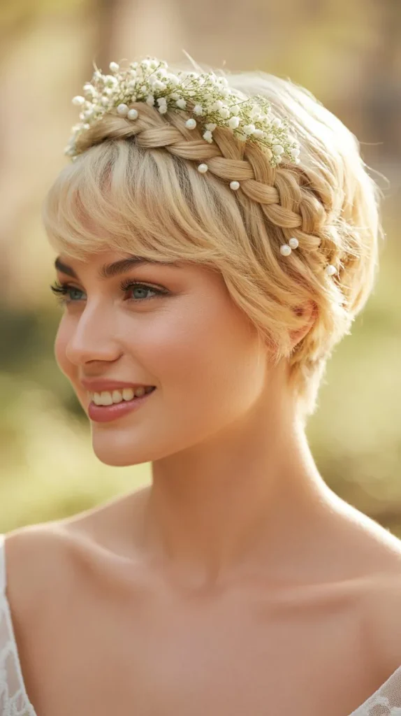 Short Hair with Braided Crown