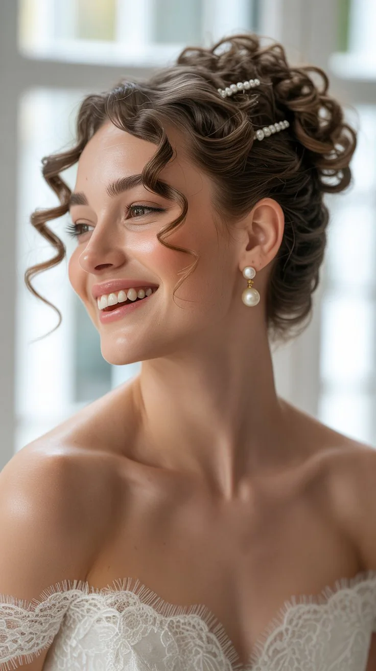 32 Elegant Curly Hair Wedding Updos Brides Are Absolutely Loving
