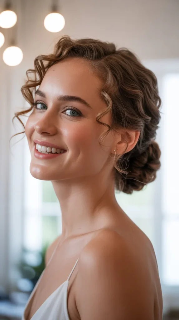 Elegant Curly Low Bun