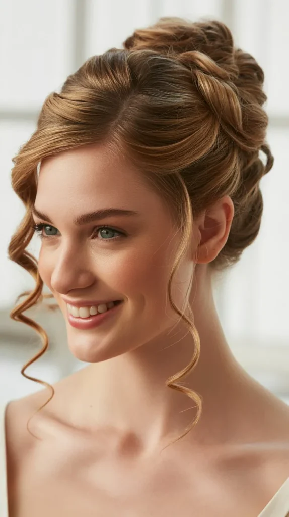 Twisted Side Bun with Curls