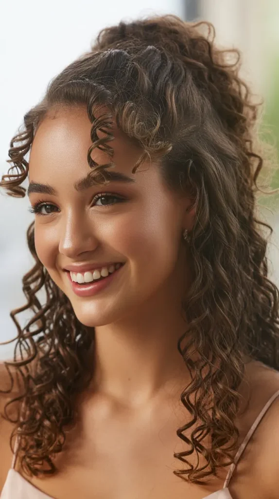  Curly Half-Up Ponytail