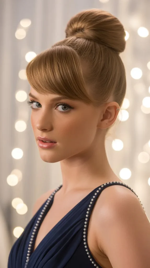 Straight Hair with High Bun