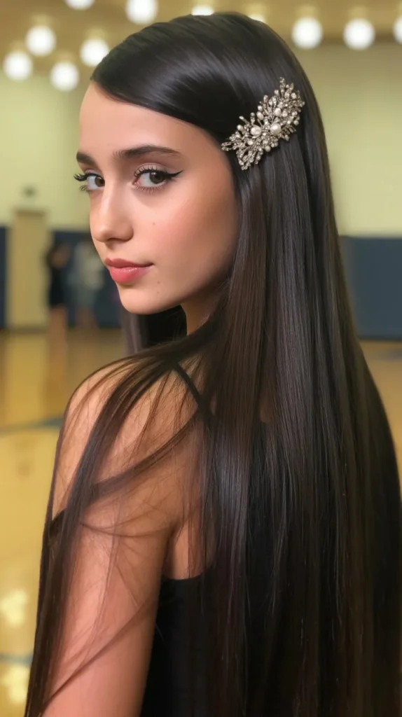  Straight Hair with Decorative Comb