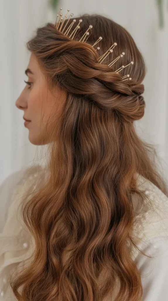 Pinned Crown with Flowing Length