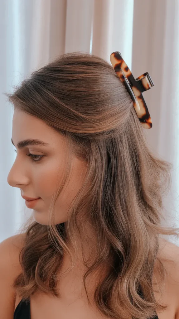 Half-Up With a Claw Clip