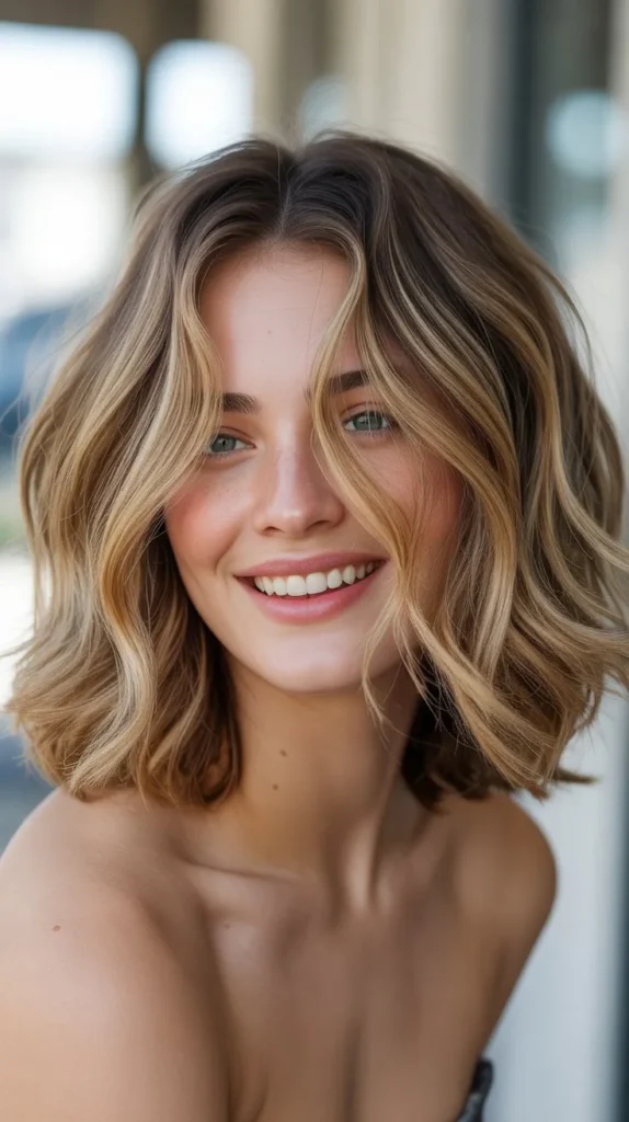 Light Layered Wavy Lob