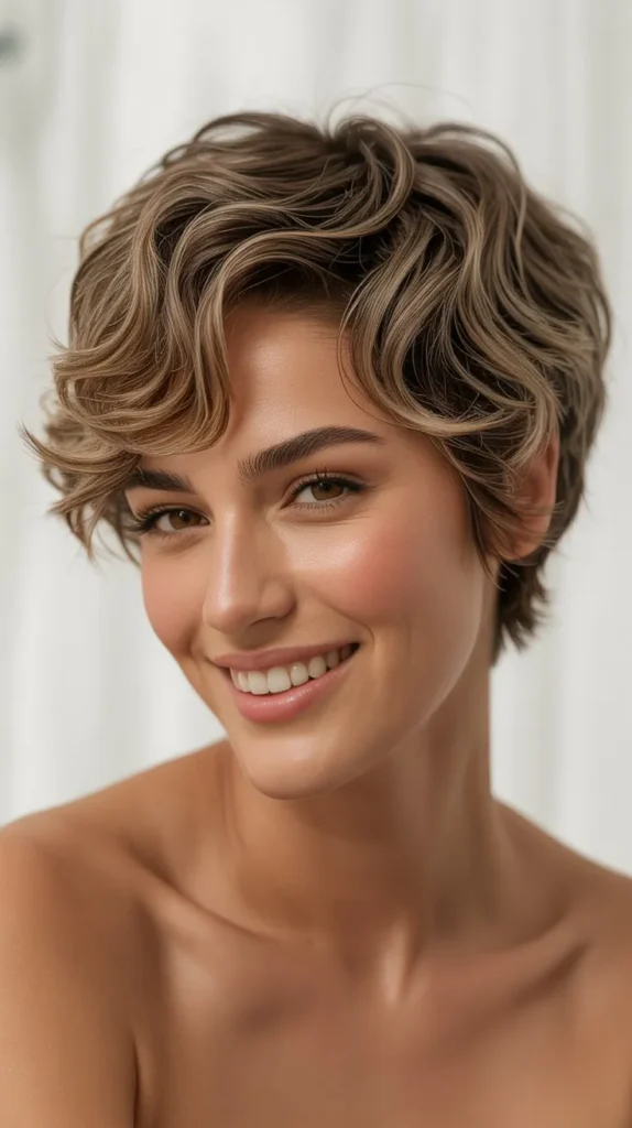  Textured Wavy Pixie Cut