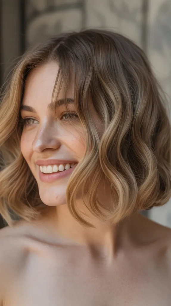 Side-Parted Wavy Lob