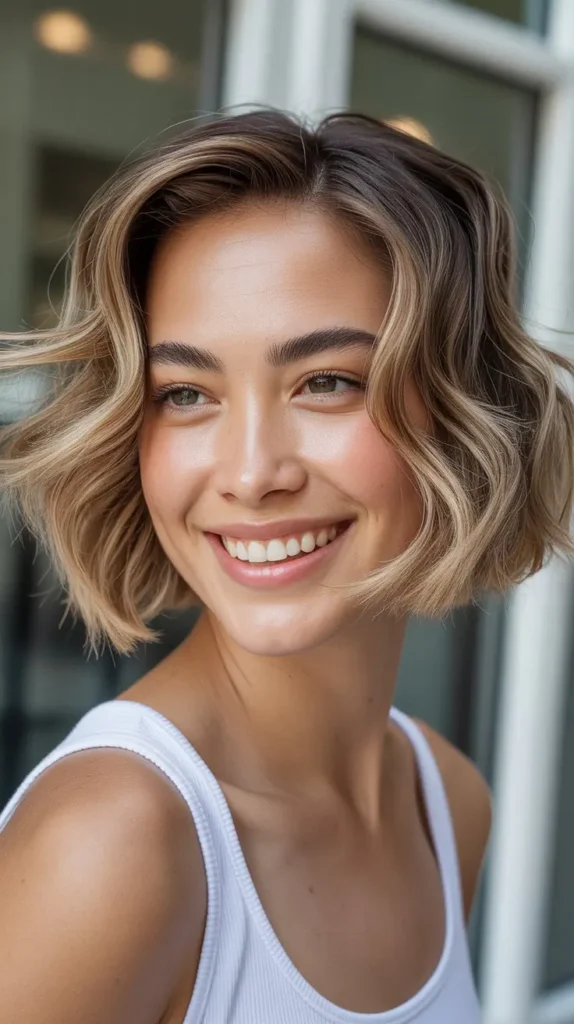 Feathered Wavy Bob
