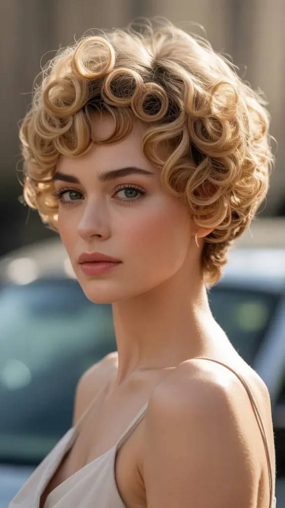 Curly Pixie with Vintage-Inspired Curls
