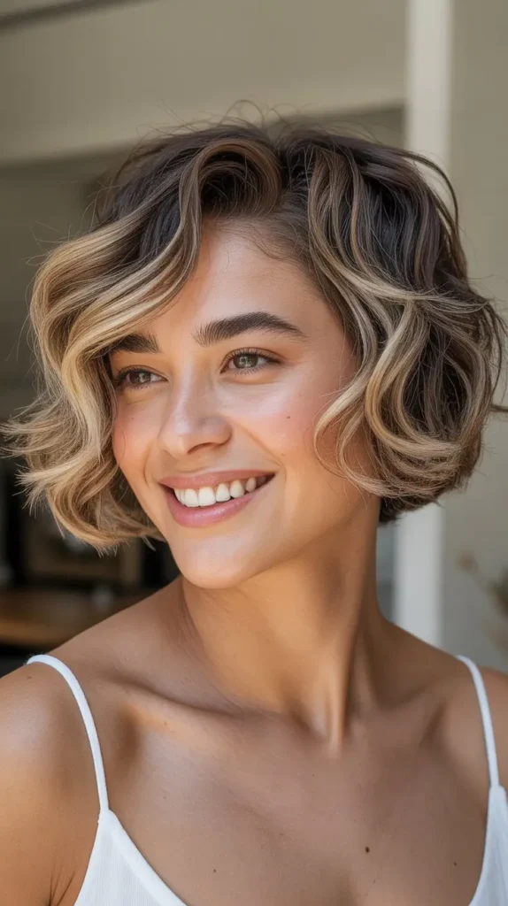 Short Wavy Crop with Highlights