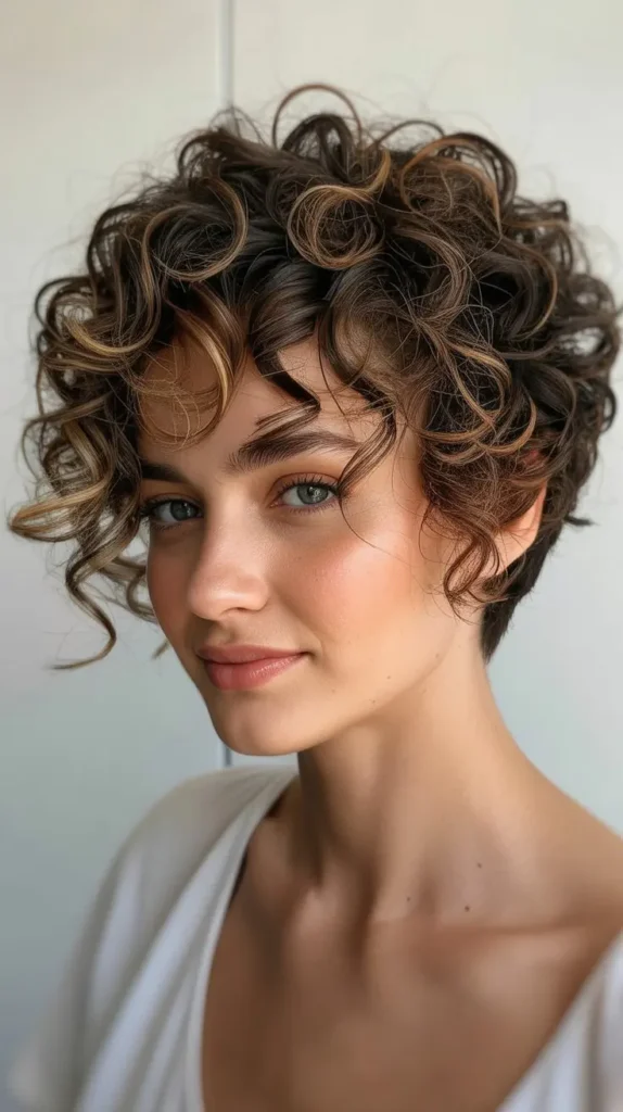 Curly Pixie with Soft Fringe