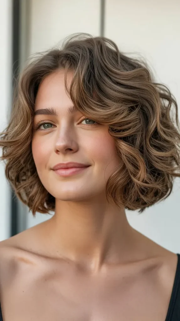  Rounded Wavy Bob with Layers
