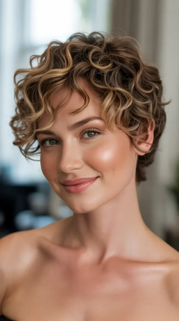 Curly Pixie with Volume