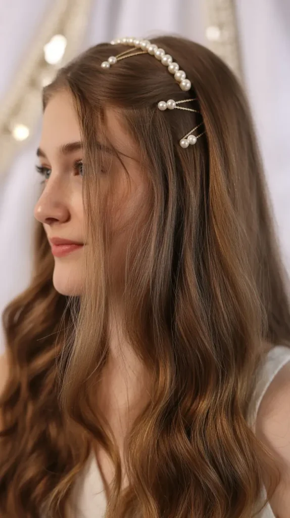 Loose Hair with Pearl Hair Accessories