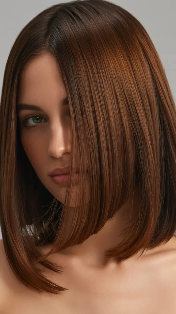 Brunette Glossy Lob