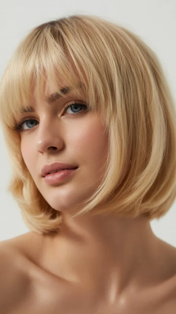 French Bob with Baby Blonde Bangs