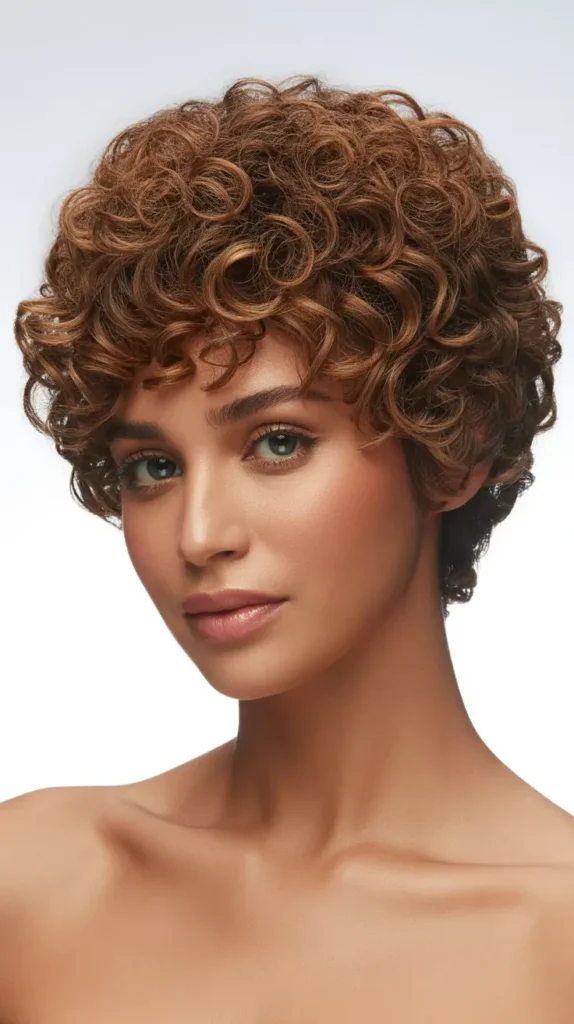 Curly Pixie with Bold Volume