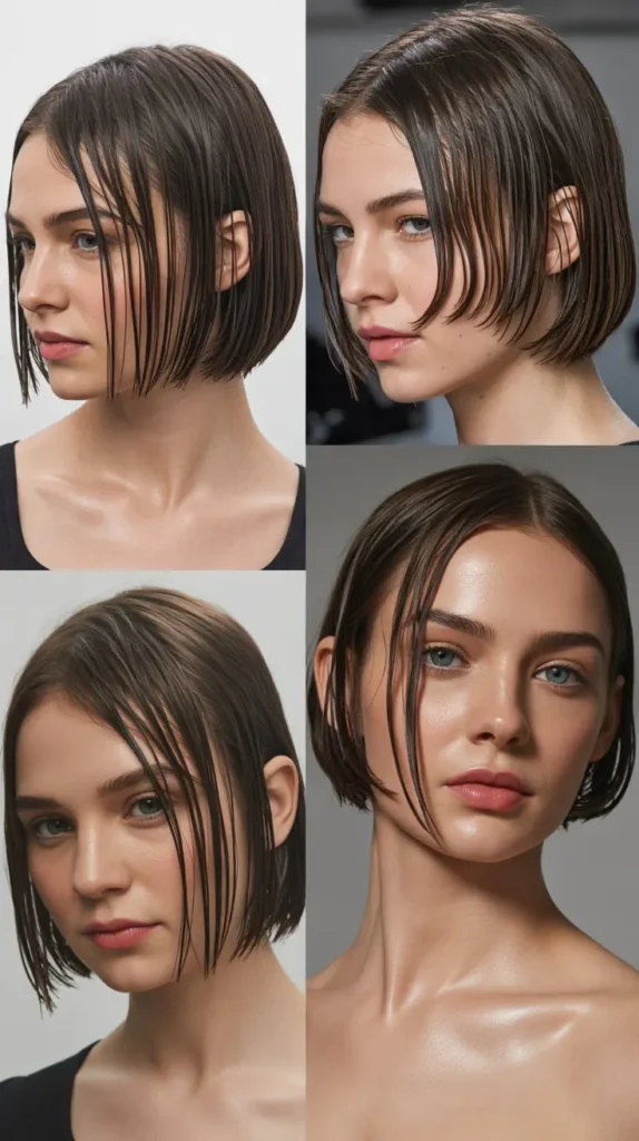 16. Polished Wet-Look Bob