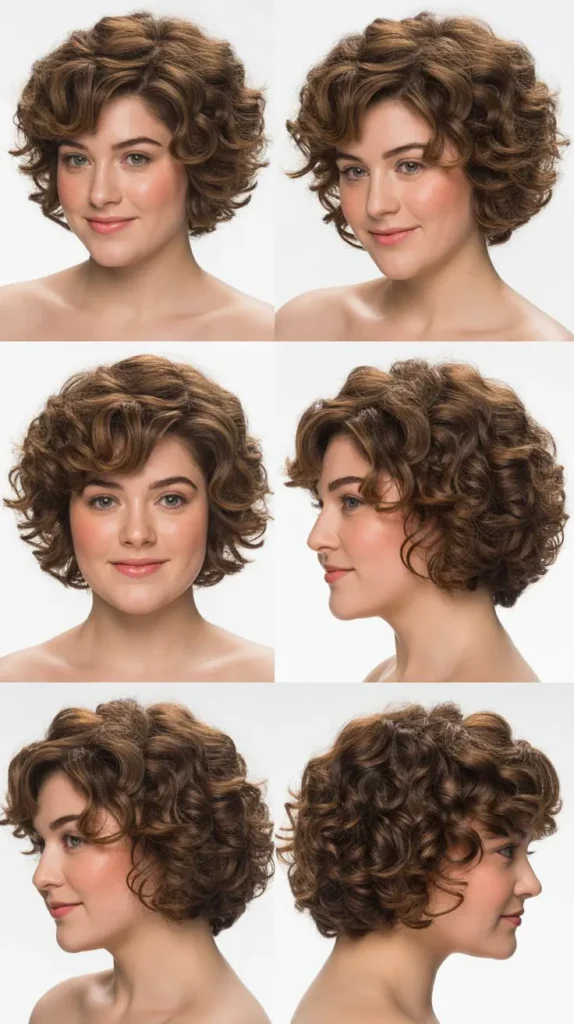 Curly French Bob with Volume Crown