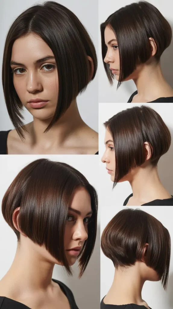 Angled Wedge Bob with Side Part