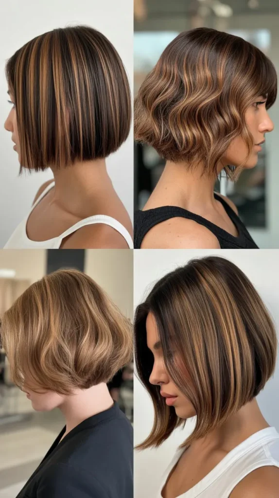 Face Framing Caramel Highlight Bob