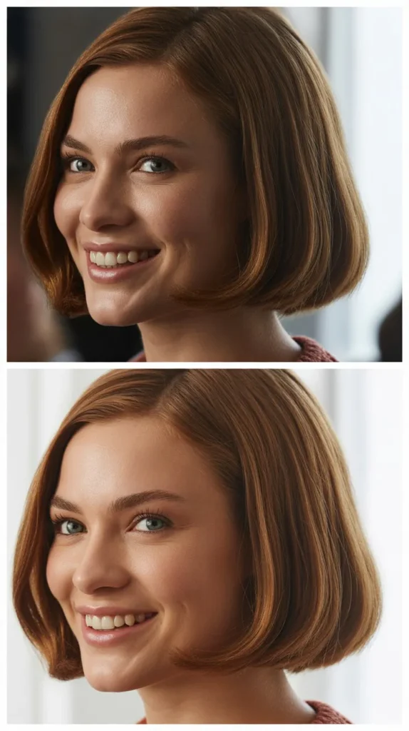 Glossy Straight With Tucked Ends