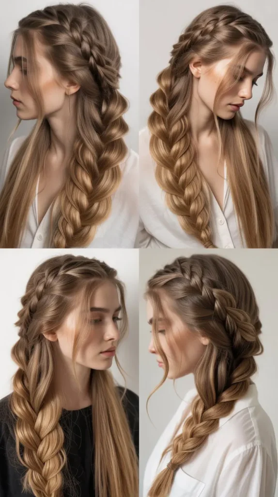 Side Part Mermaid Braid