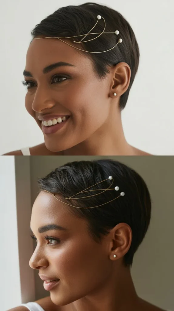Sleek Pixie with Minimalist Accessories
