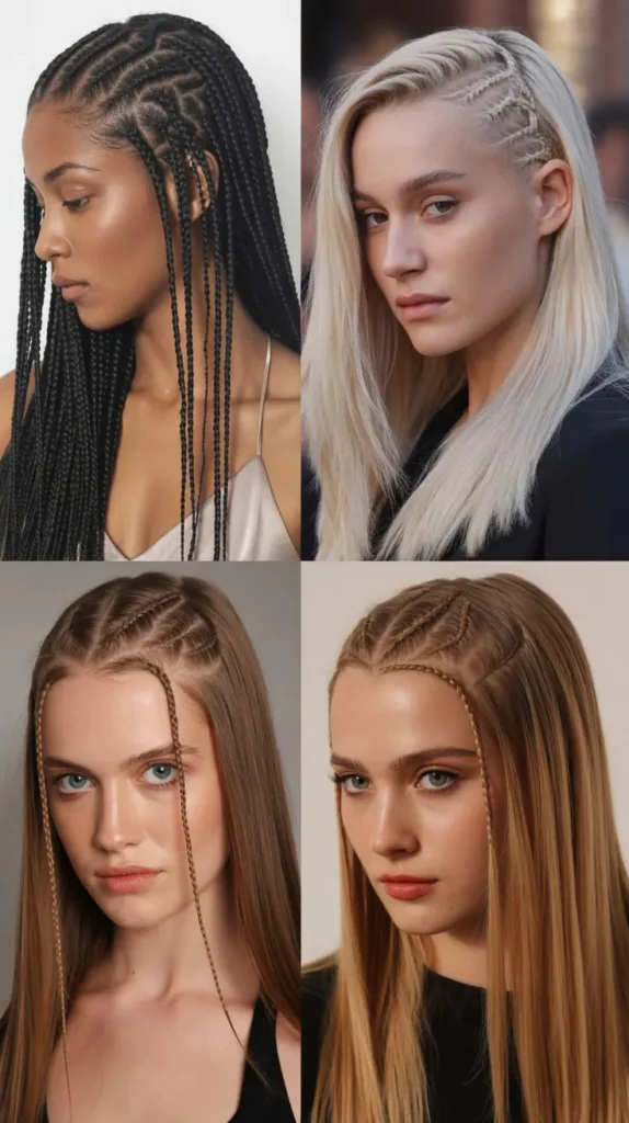 Straight Hair with Micro Braids