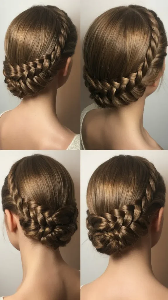 Side Part Braided Updo