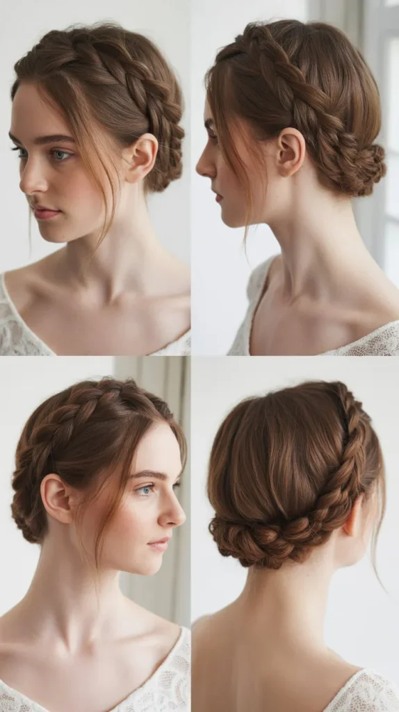 5. Side Part Crown Braid