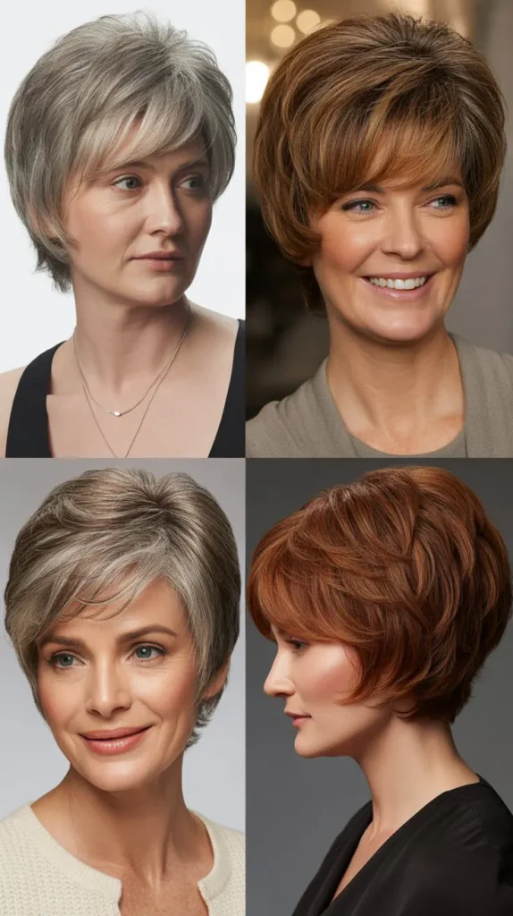 Short Layered Wedge with Highlights