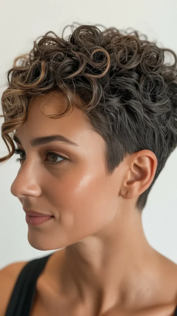 Tapered Curly Pixie