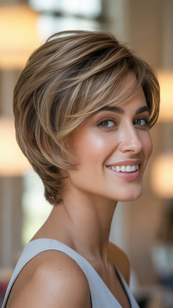 Short Wedge with Feathered Layers