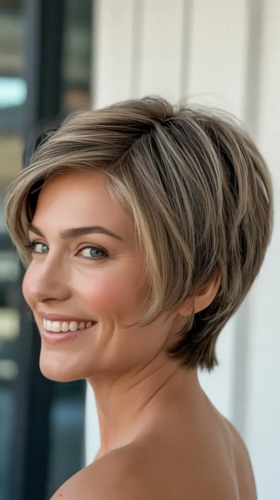  Layered Short Wedge for Fine Hair