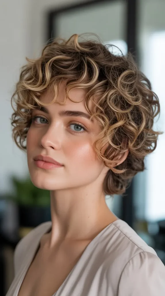 Curly Pixie with Soft Layers