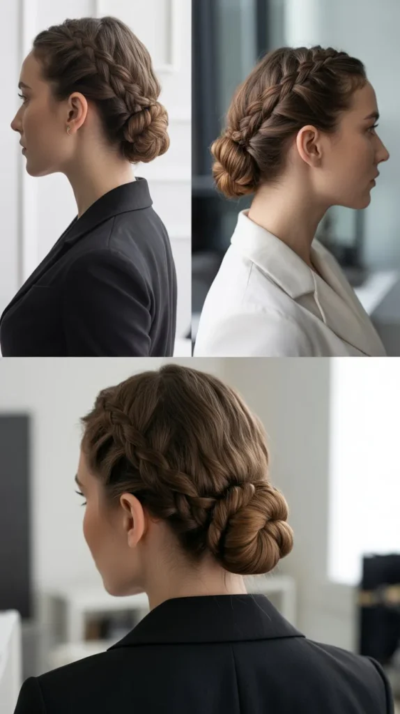 Side French Braid into a Bun