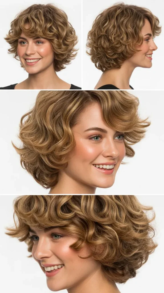 Layered Wedge with Soft Curls