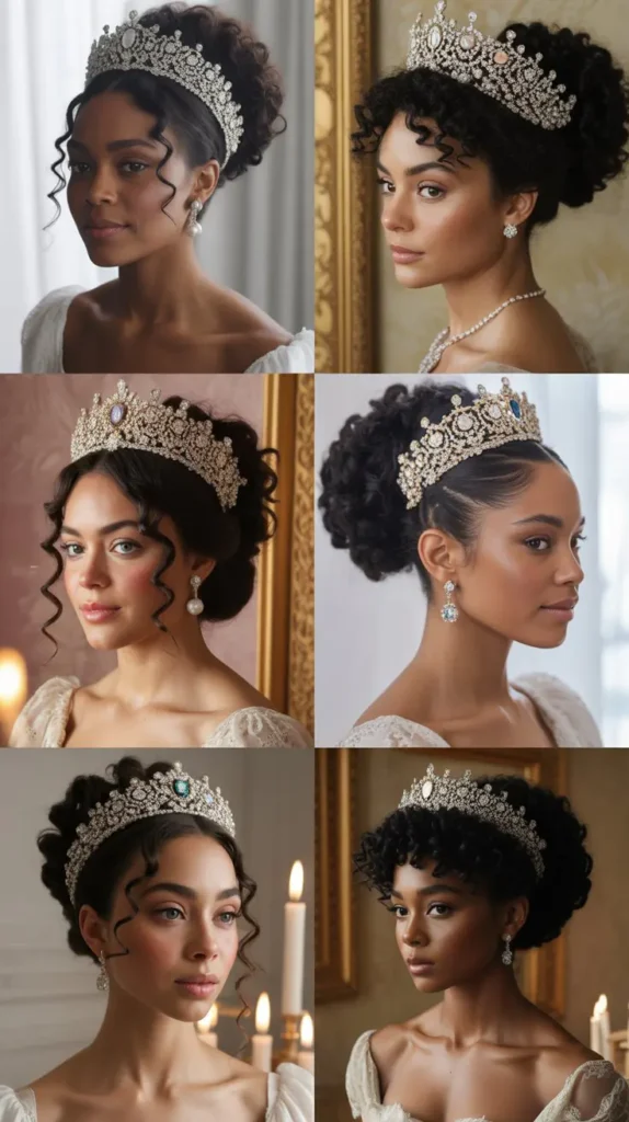 Full Bridal Updo with Crystal Crown