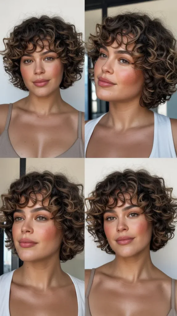 Chin Length Curly French Bob