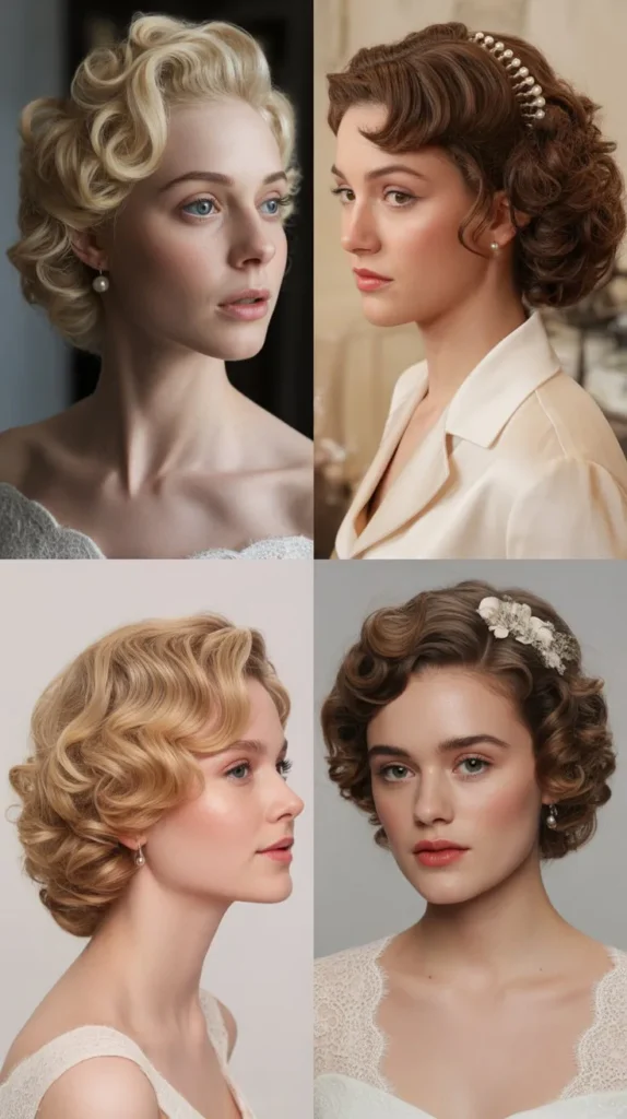 Vintage Curly Wedding Updo