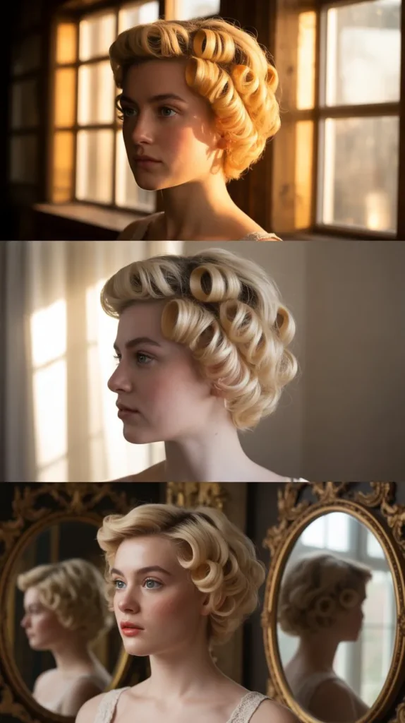 2. Delicate Pin Curl Clusters
