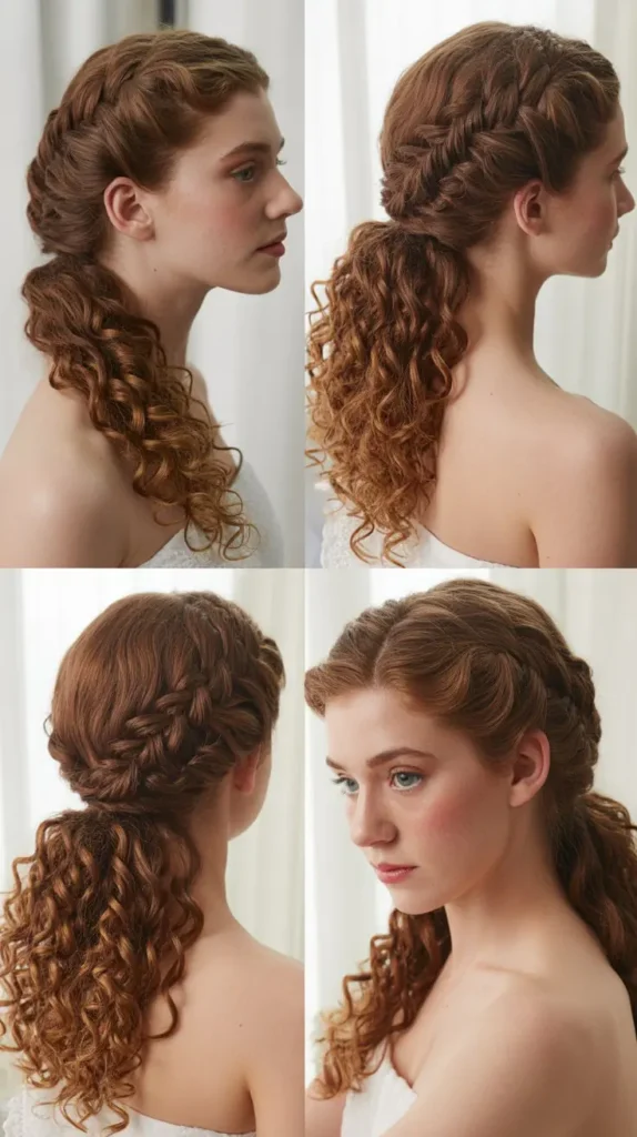. Curly Braided Ponytail