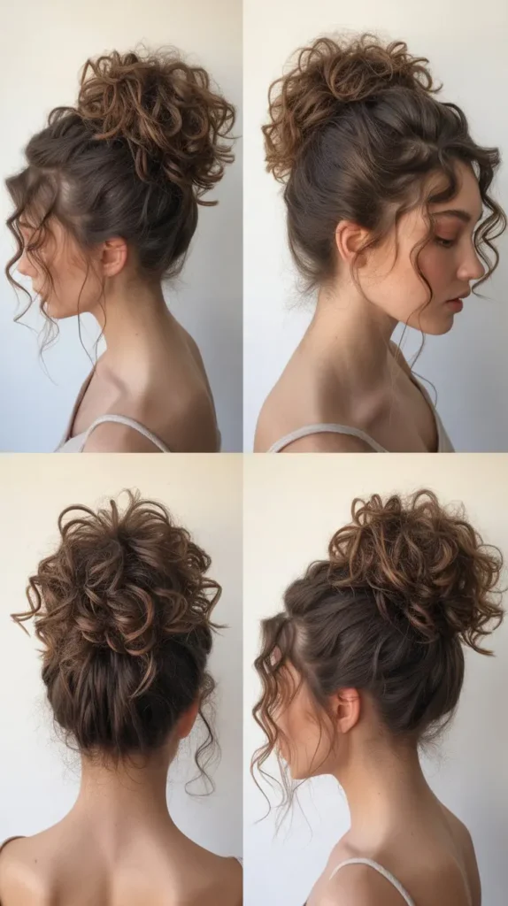  Curly Messy Bun
